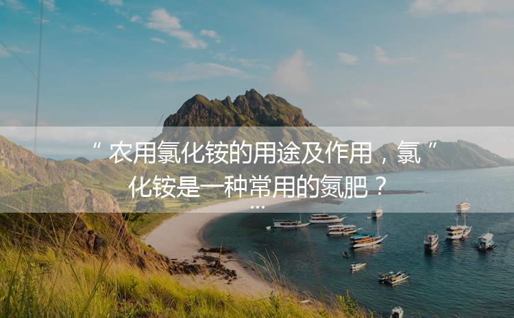 农用氯化铵的用途及作用，氯化铵是一种常用的氮肥？